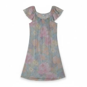 Vintage Silk Essence By Miss Elaine Large Nightgown Pastel Nightie Floral